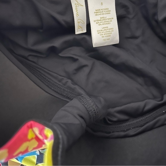 NEW Anne Cole Multicolour Floral Twist and Shirred Front One Piece Swimsuit US 6 - Picture 9 of 10